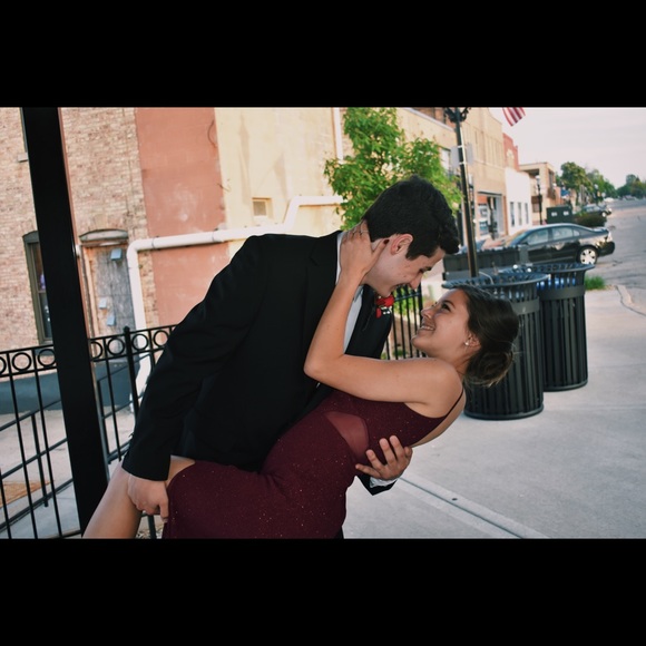 Burgundy Prom Dress - Picture 2 of 4